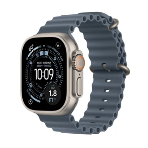 שעון חכם Apple Watch Ultra 3 49mm GPS+Cell Natural Titanium Blue  Ocean Band יבואן רשמי MEWH4QI/A