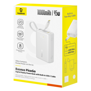 סוללת גיבוי בנפח  Baseus PicoGo Dig-Display 10000mAh \ 45W
